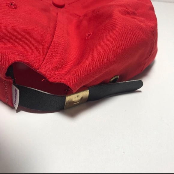 Vintage Red Hawaiian Olomana Gold Links Hat Cap - Picture 3 of 4